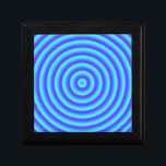 Psychedelic Neon Blue Circles Keepsake Box<br><div class="desc">Totally trippy and psychedelic. Hypnotizing blue circles,  in a bright neon blue color. Retro sixties look.</div>