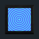 Psychedelic Neon Blue Circles Keepsake Box<br><div class="desc">Totally trippy and psychedelic. Hypnotizing blue circles,  in a bright neon blue color. Retro sixties look.</div>