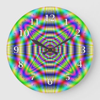 Psychedelic Neon Decorative Wall Clock by NiceTiming at Zazzle
