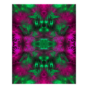 Psychedelic Neon Energy Fractal Art Poster