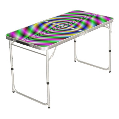 Psychedelic Neon Eye Beer Pong Table