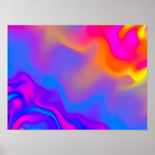 Psychedelic Neon Fluid Color Field Poster