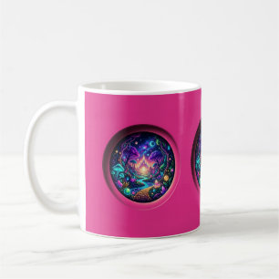 Psychedelic Neon Portal Fantasy Landscape Wrapped Coffee Mug