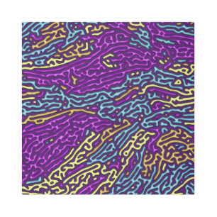 Psychedelic Neon Retro Pattern Design Metal Print