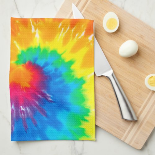 Psychedelic Neon Tie_Dye  Kitchen Towel