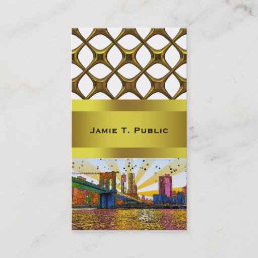 Customizable Psychedelic New York City: Brooklyn Bridge, WTC #1 Business Card