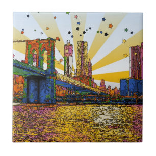 Psychedelic New York City: Brooklyn Bridge, WTC #1 Tile
