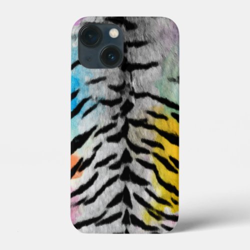 Psychedelic Night Tiger Skin Print iPhone 13 Mini Case