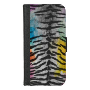 Psychedelic Night Tiger Skin Print iPhone 8/7 Wallet Case