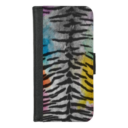 Psychedelic Night Tiger Skin Print iPhone 87 Wallet Case