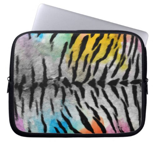 Psychedelic Night Tiger Skin Print Laptop Sleeve