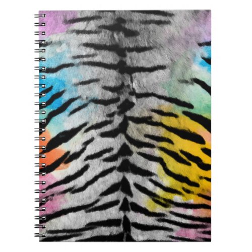 Psychedelic Night Tiger Skin Print Photo Notebook