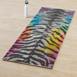 Psychedelic Night Tiger Skin Print Yoga Mat