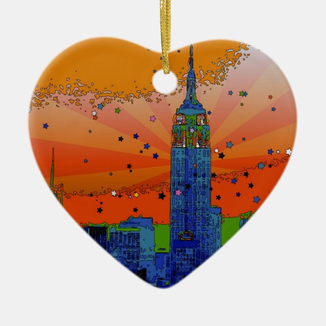 Psychedelic NYC: Emp St Bldg #3 Ceramic Ornament (Front)