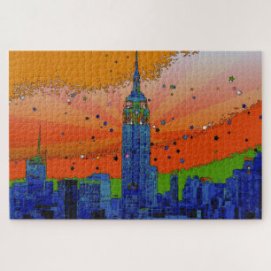 Psychedelic NYC: EmpStBldg #3 Jigsaw Puzzle