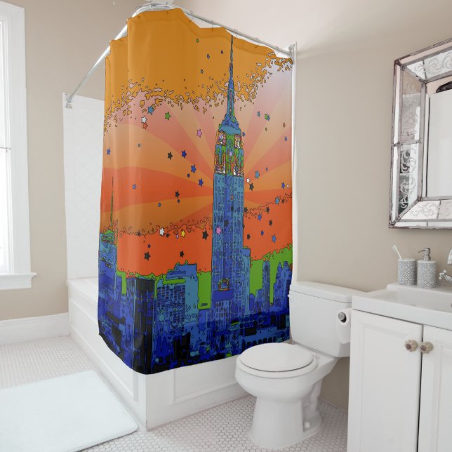 Psychedelic NYC: ESB #3 Shower Curtain (In Situ)