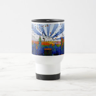 Psychedelic NYC: ESB Wide Skyline View Travel Mug