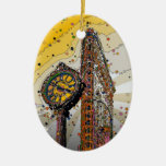 Psychedelic Nyc: Flatiron Building &amp; Clock #2a Ceramic Ornament at Zazzle