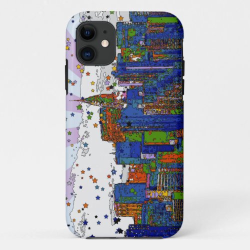 Psychedelic NYC NYC Skyline Chrysler Bldg iPhone 11 Case