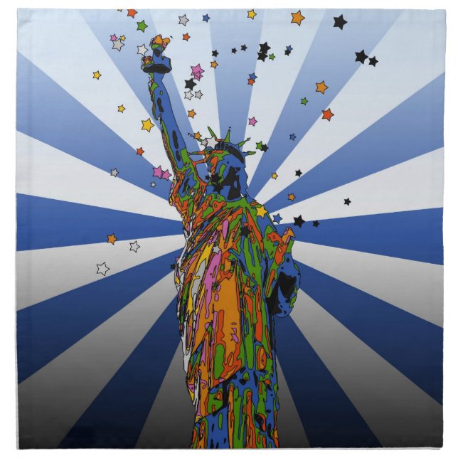 Psychedelic NYC: Statue of Liberty #2 Cloth Napkin (Front)