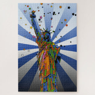 Psychedelic NYC: Statue of Liberty #2 Jigsaw Puzzle