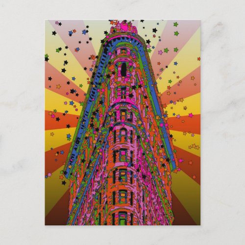 Psychedelic NYC _ Top of the Flatiron Building A2 Postcard