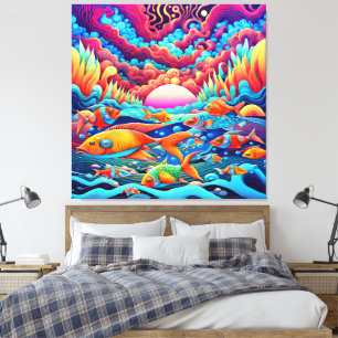 Psychedelic Ocean  Canvas Print