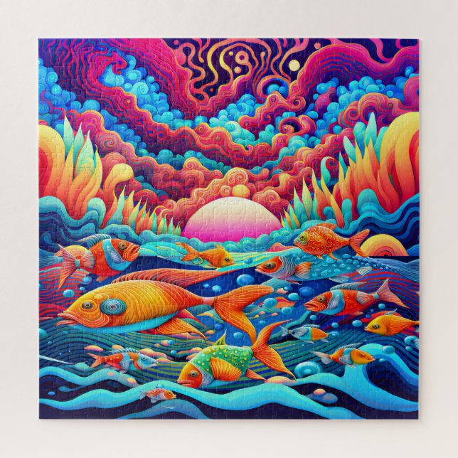 Psychedelic Ocean  Jigsaw Puzzle (Vertical)