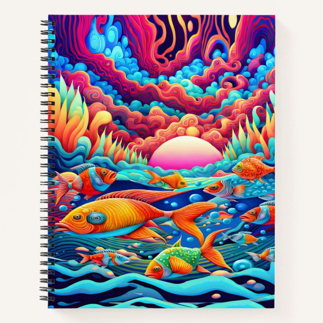 Psychedelic Ocean  Notebook (Front)