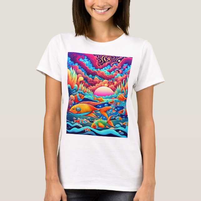 Psychedelic Ocean  T-Shirt (Front)