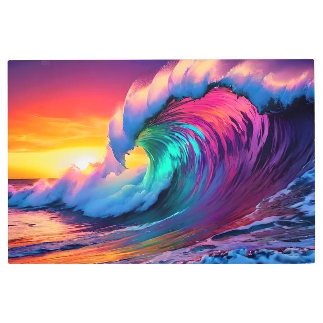 Psychedelic Ocean Tsunami - Eternal Oceanic Beauty Metal Print (Front)