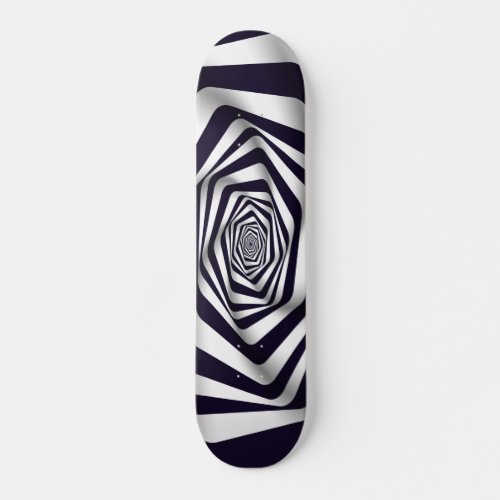 psychedelic optical illusion black  white circle skateboard