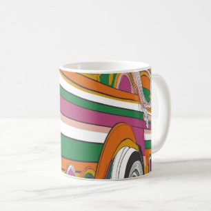 psychedelic or pop-art style is reminiscent coffee mug
