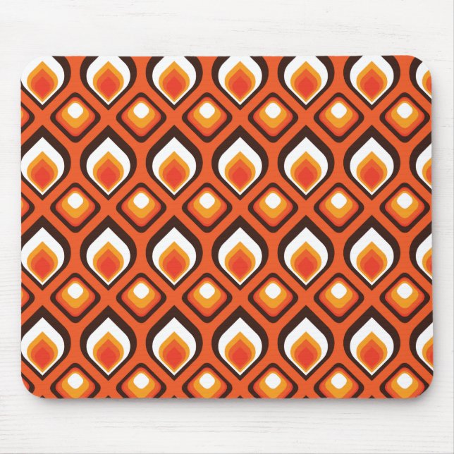 Psychedelic Orange Mouse Pad (Front)