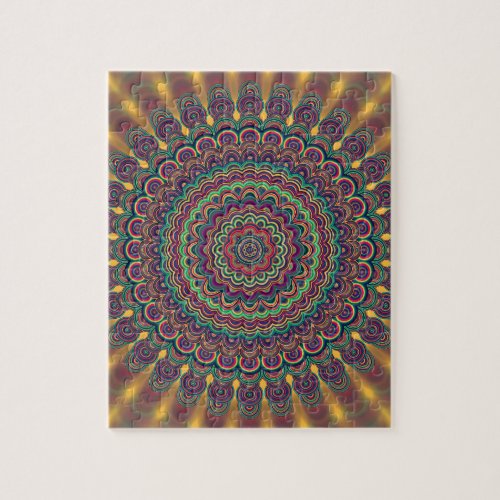 Psychedelic oval  mandala jigsaw puzzle