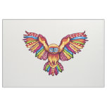 Psychedelic Owl in Flight Fabric