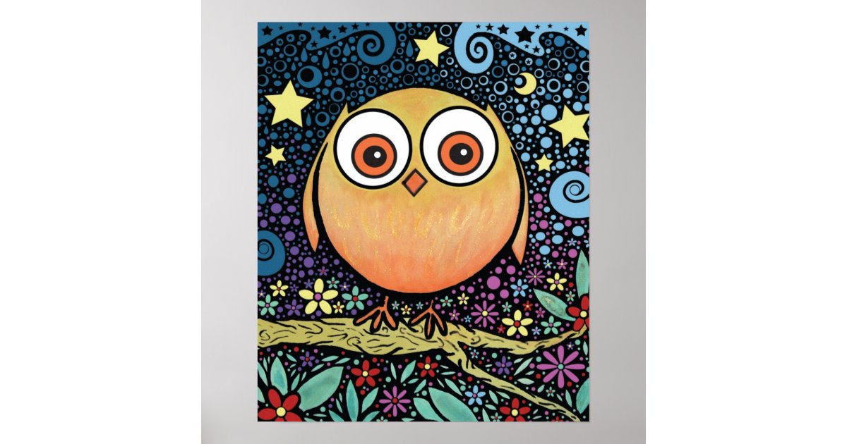 Psychedelic Owl Large Print on Canvas | Zazzle.com