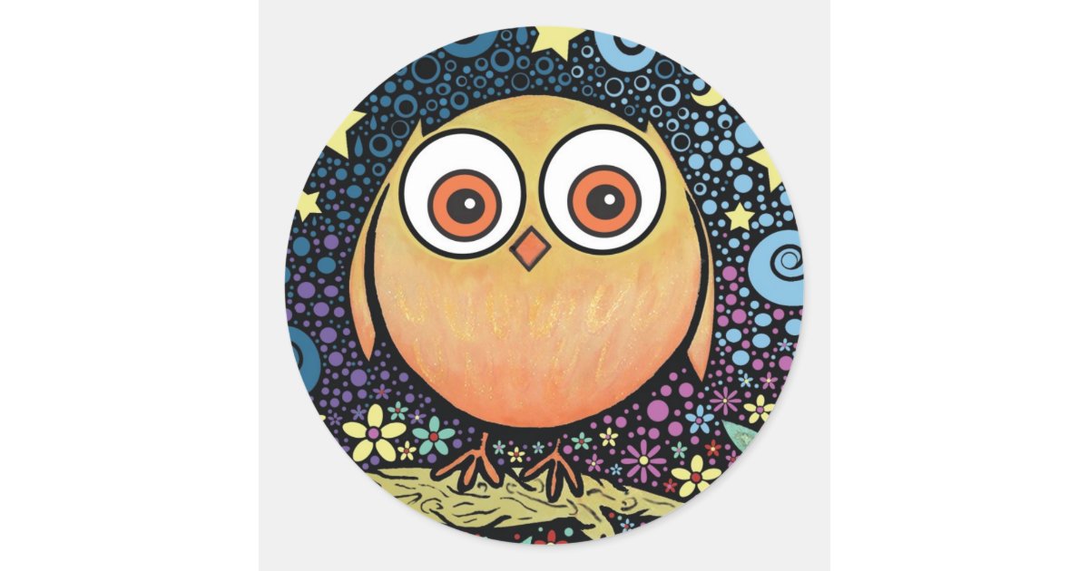 Psychedelic Owl Stickers | Zazzle