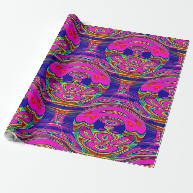 Psychedelic Owls....... Wrapping Paper (Unrolled)