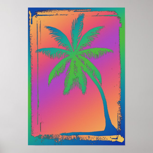 Psychedelic Palm Tree Poster (Front)