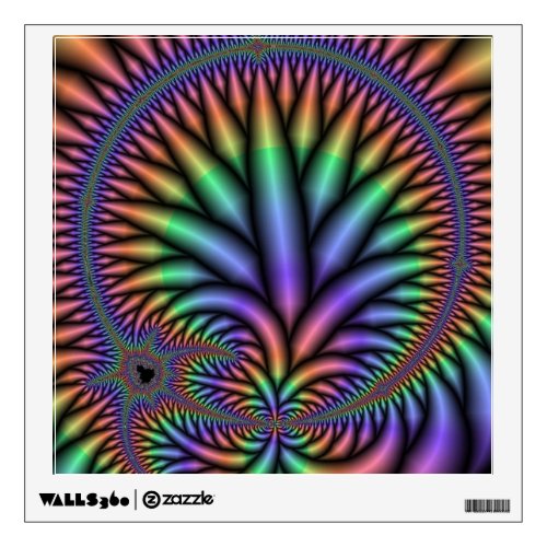 Psychedelic Pastel Rainbow Plant Wall Decal