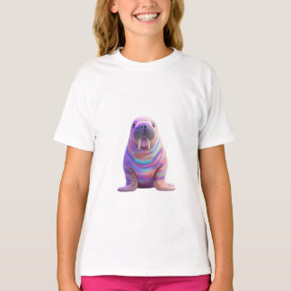 Psychedelic Pastel Tie Dye Walrus Kids T-Shirt
