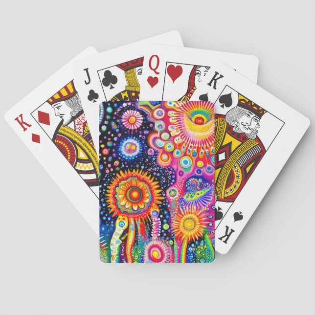 Psychedelic Pattern Poker Cards (Back)