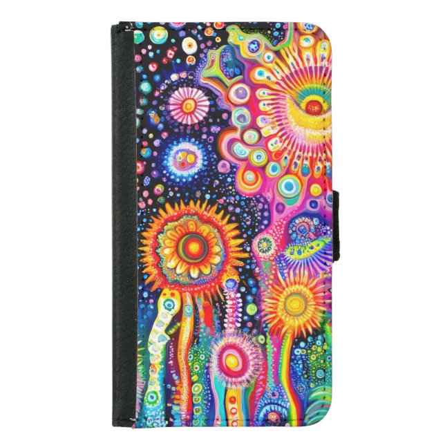 Psychedelic Pattern Samsung Galaxy Wallet Case (Front)