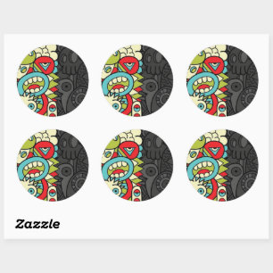 Psychedelic Patterns Classic Round Sticker