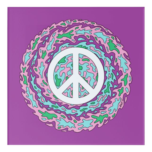 Psychedelic Peace Acrylic Print (Front)