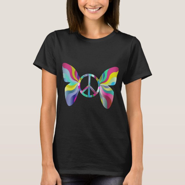 Psychedelic peace butterfly T-shirt (Front)