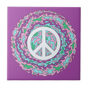 Psychedelic Peace Ceramic Tile