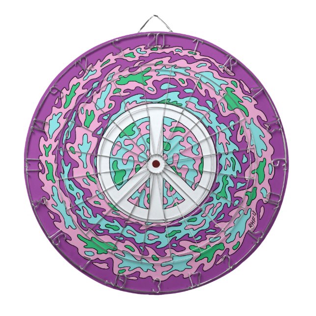 Psychedelic Peace Dart Board (Front)