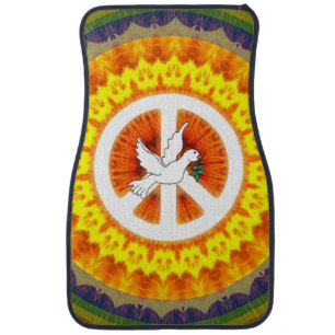 Psychedelic Peace Dove Car Mat